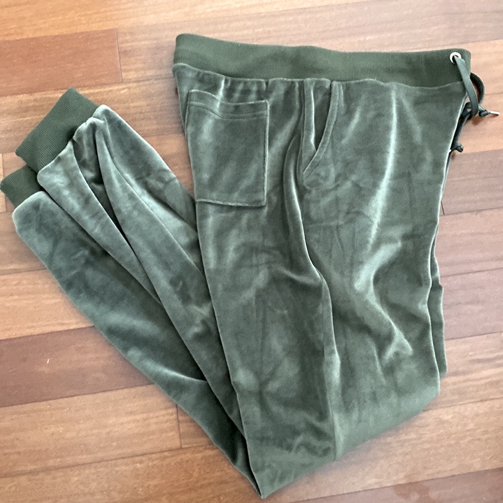 White Mark 2 Piece Womens Plush Green Zip Tracksuit Sz L Velour Soft LIKE NEW - Picture 14 of 17